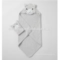 100% de haute qualité organique bambou doux couleur blanc capuche bébé serviette de bain HDT-9011 Chine usine mignon animal serviette de bébé